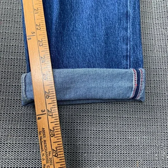 Free Assembly Womens Size 14 Blue Super High Rise Straight Leg Jeans - Picture 7 of 10